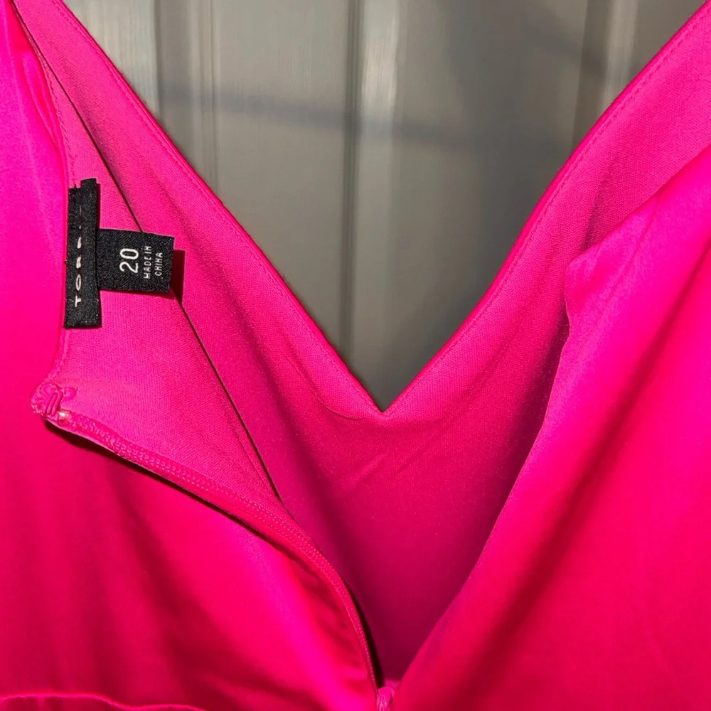 Torrid Hot Pink Satin Spaghetti Strap Party Dress size 20 - Picture 2 of 2